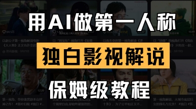 用AI做第一人称独白影视解说，手把手教学，保姆级教程-青年云网创—高质量项目商城