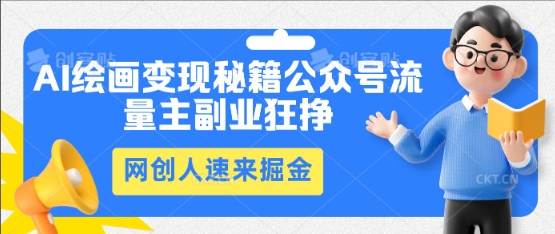 AI绘画变现秘籍：公众号流量主副业狂挣，网创人速来掘金-青年云网创—高质量项目商城