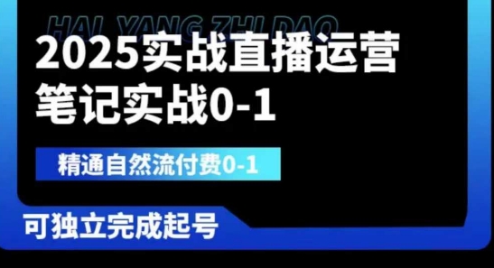 2025实战直播运营0-1，精通自然流付费0-1，可独立完成起号-青年云网创—高质量项目商城